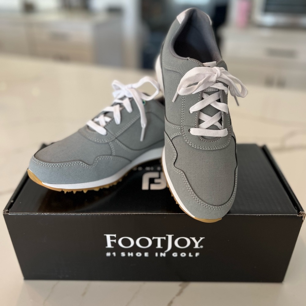 Brand new in box gray FootJoy golf shoes size 8